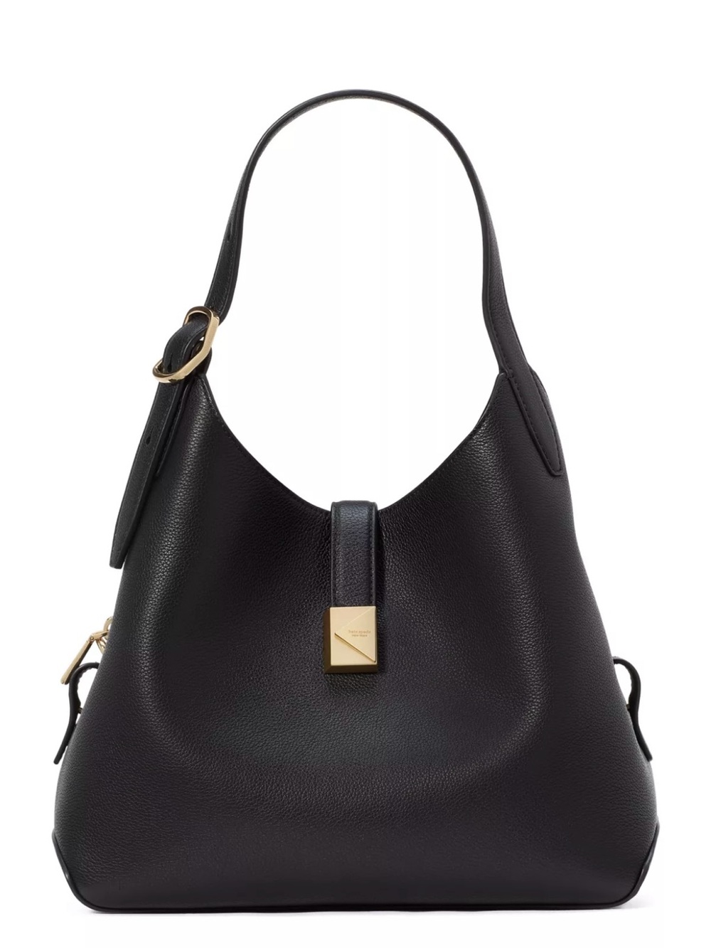 Kate Spade New York Tribeca Black Pebbled Leather Medium Crossbody Tote Bag